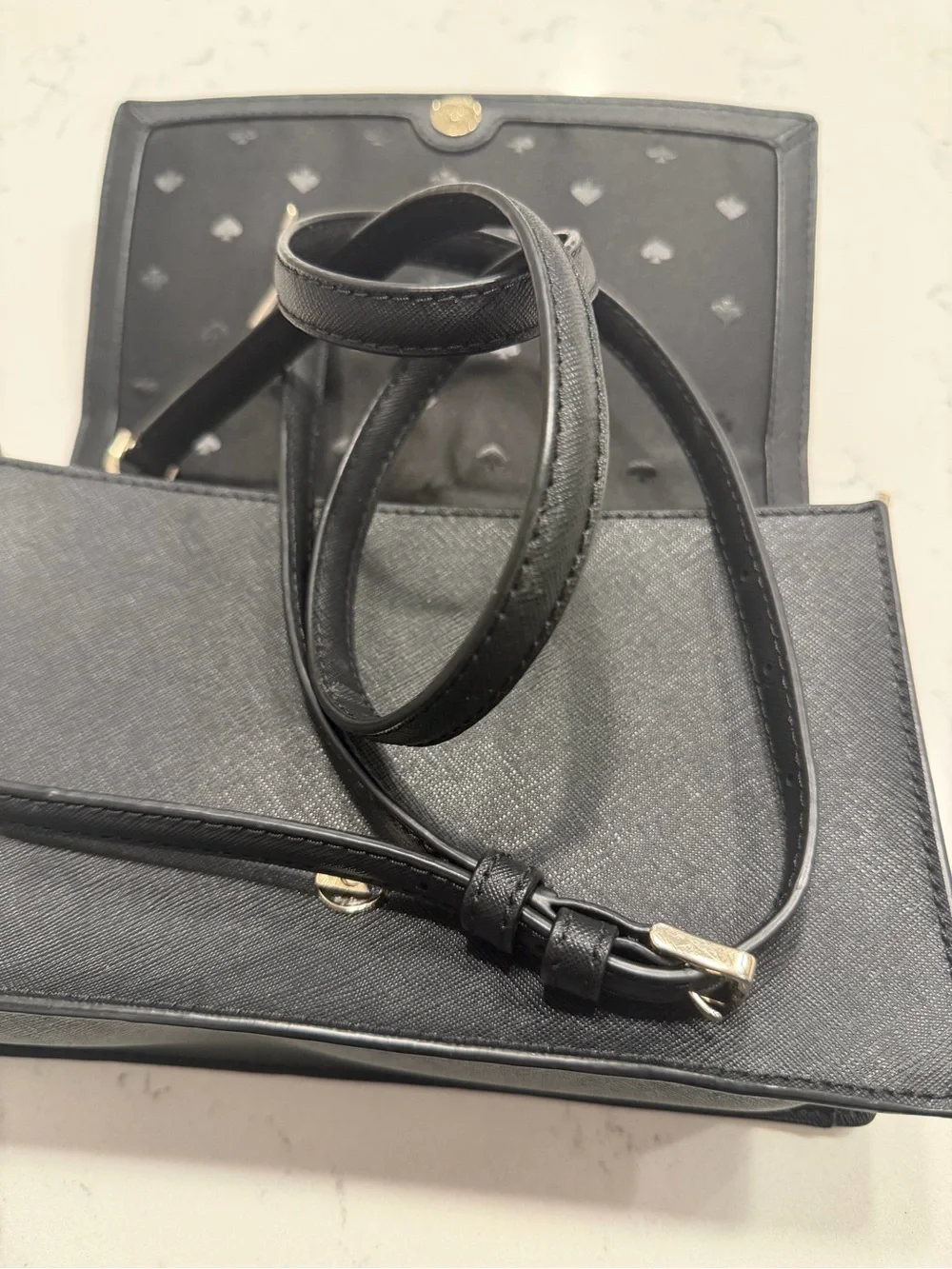 Kate Spade New York Laurel Way Greer Black Leather Chain Shoulder Bag NWOT